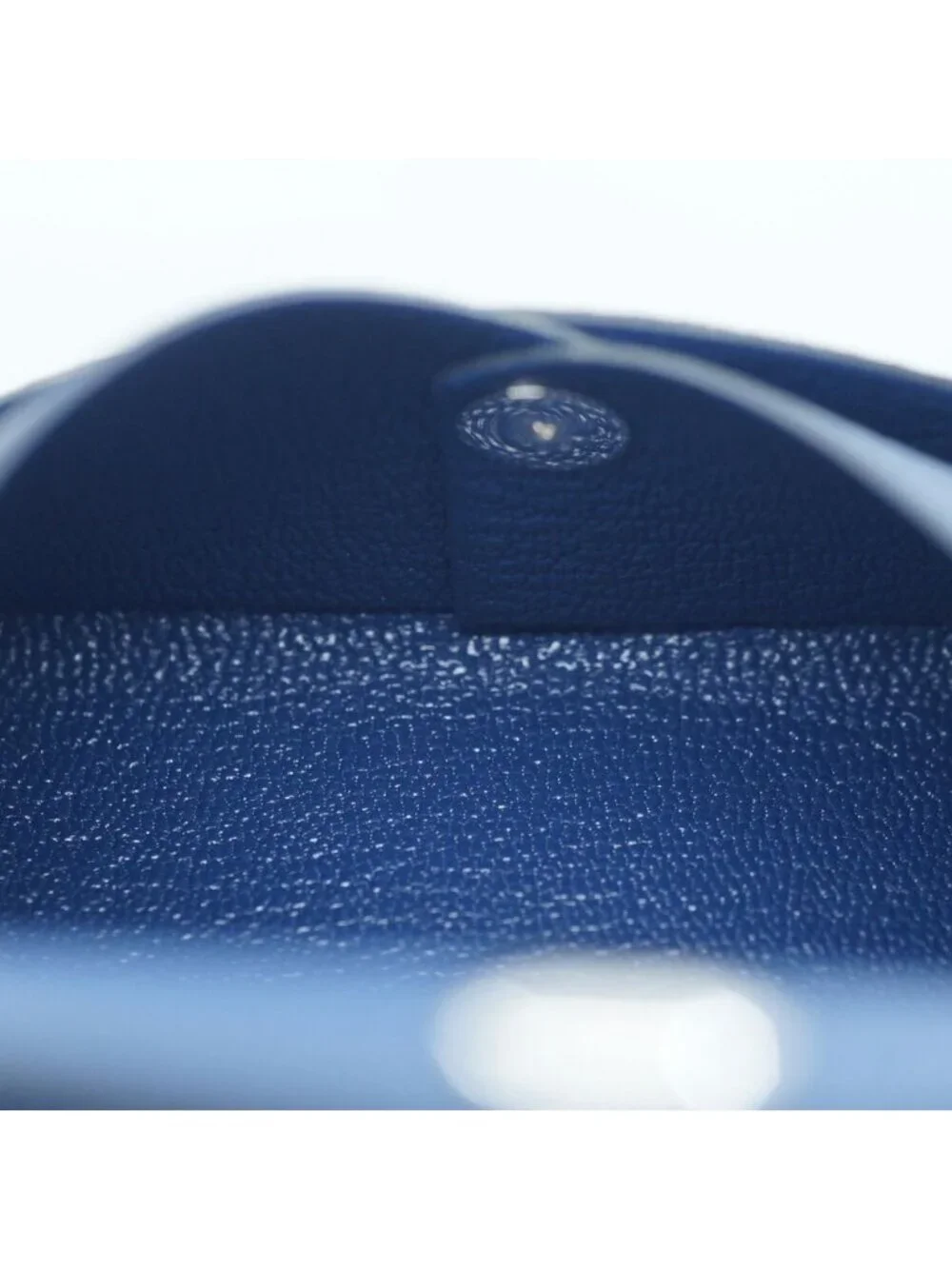 Hermes Calvi Duo Blue Navy Card Case Coin Box